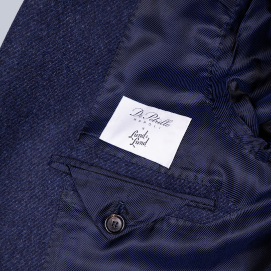 Blue pure virgin wool and cashmere blazer