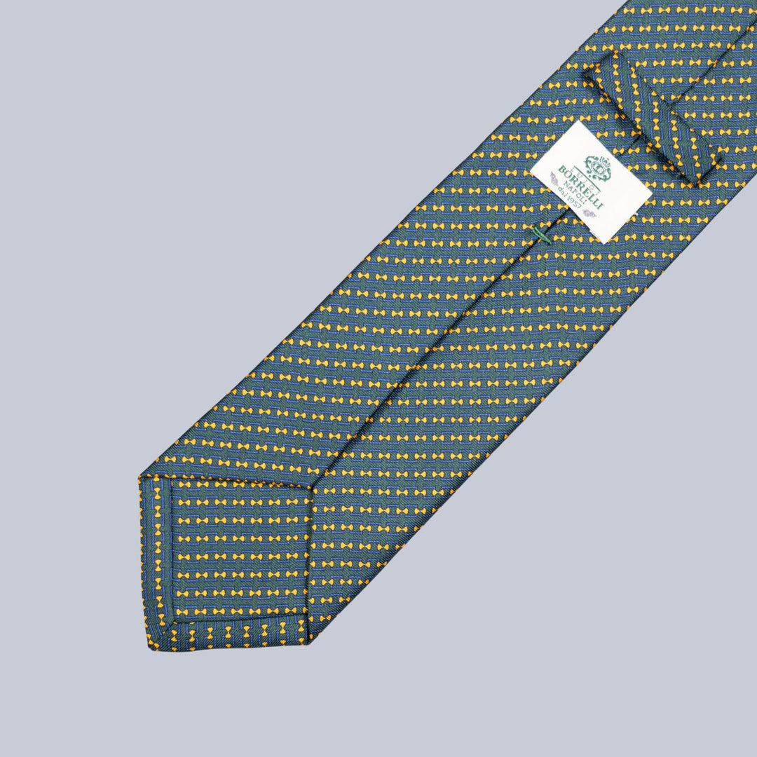 Forrest Green Gold & Blue Chain Pattern Tie