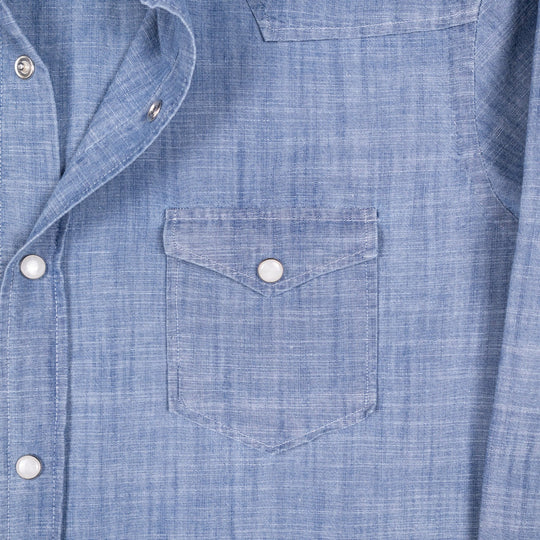 Light Blue Chambray Western Shirt