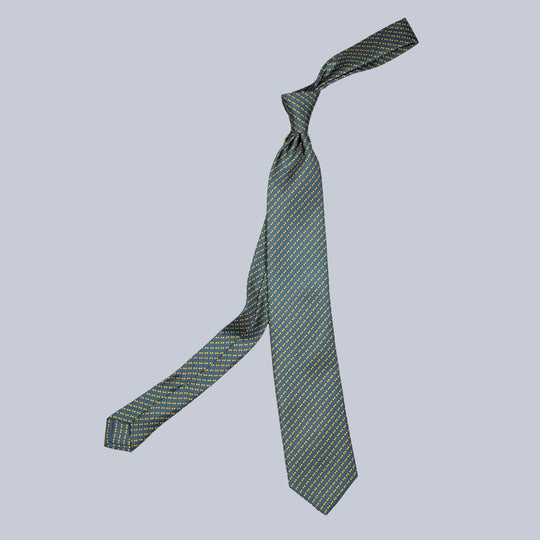 Forrest Green Gold & Blue Chain Pattern Tie