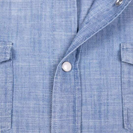 Light Blue Chambray Western Shirt