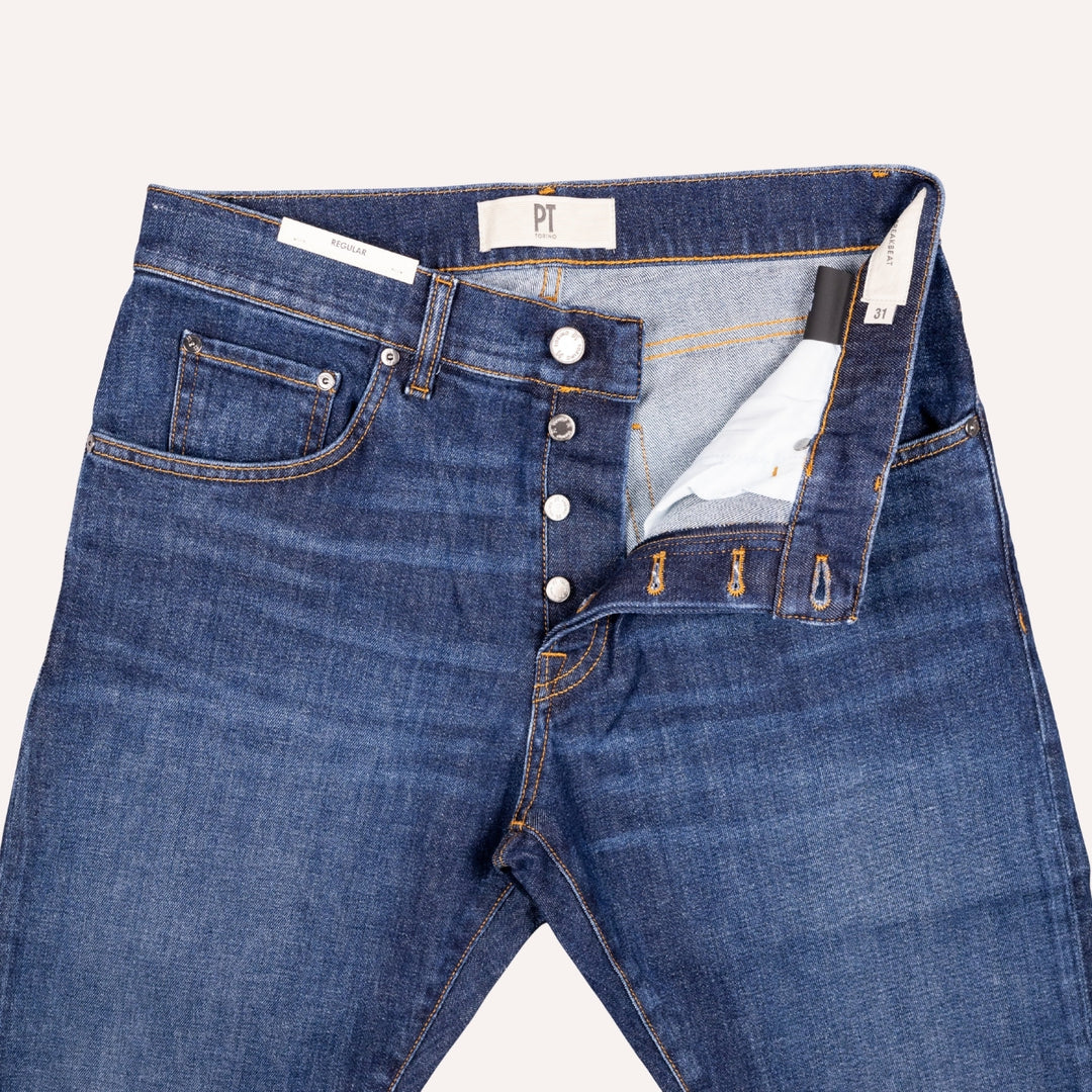 Washed Blue Japanese Stretch 11Oz Denim Regular Fit