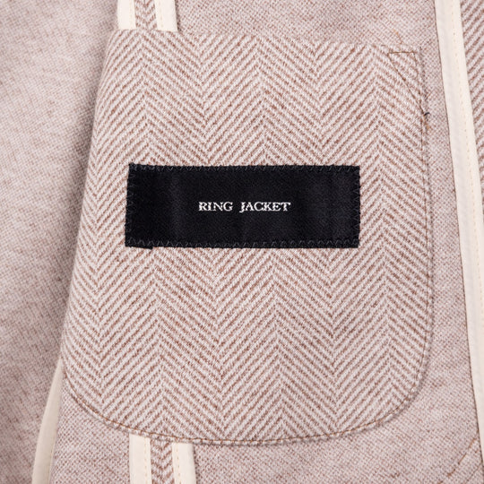 Taupe Herringbone Nehru Jacket