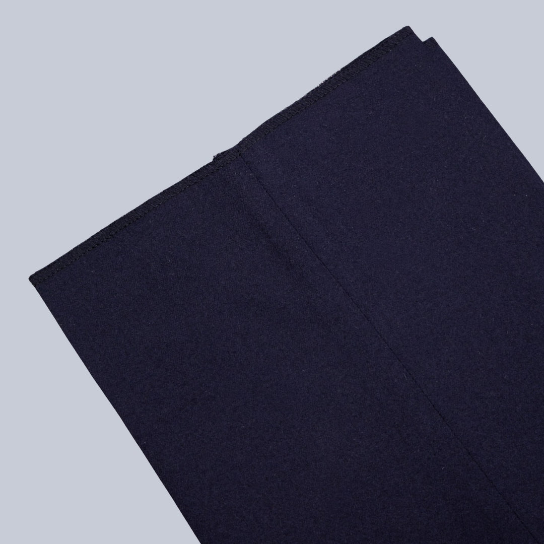 Navy Wool Silk Peak Lapel Suit