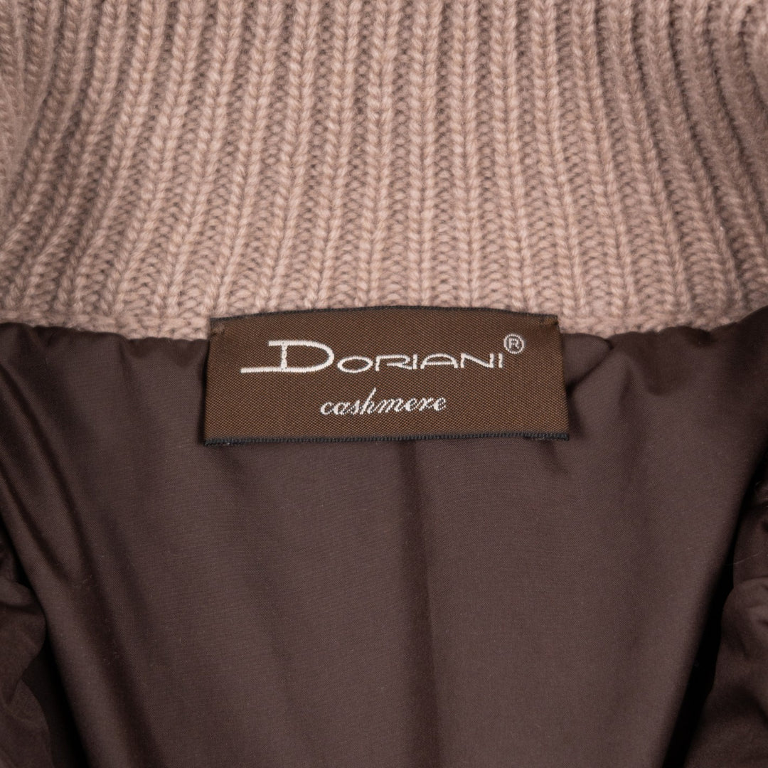 Taupe Cashmere Wool Lined Zip Cardigan