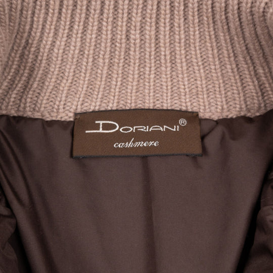 Taupe Cashmere Wool Lined Zip Cardigan