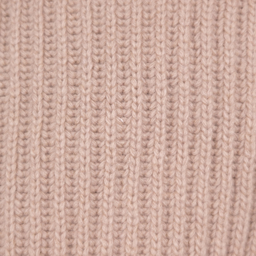 Taupe Cashmere Wool Lined Zip Cardigan