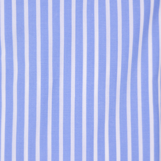 Blue & White Wide Stripe Shirt Popeline