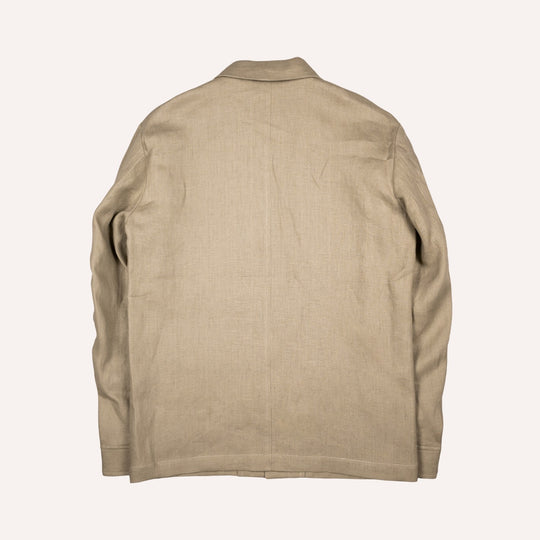 Olive Green Washed Linen Overshirt