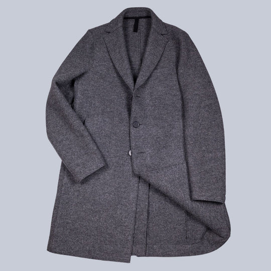 Grey Boiled Wool Coat