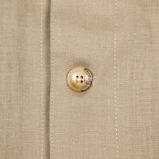 Olive Green Washed Linen Overshirt