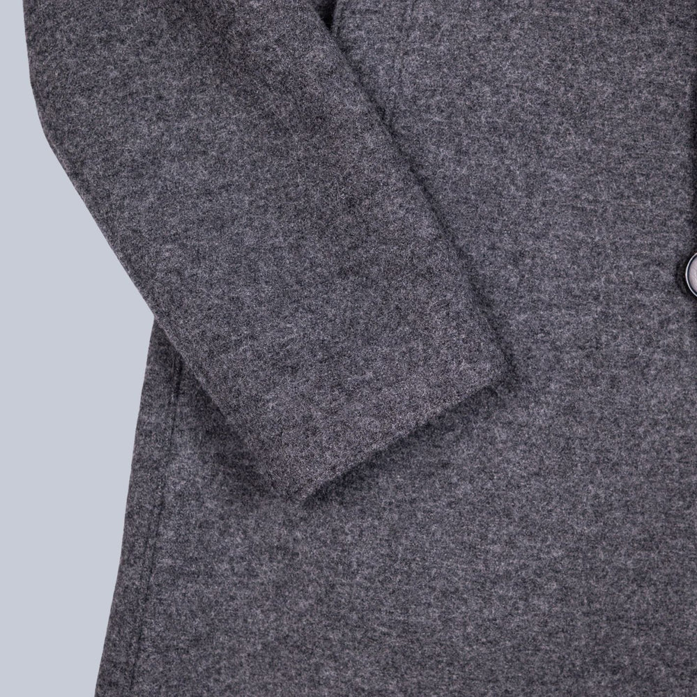 Grey Boiled Wool Coat
