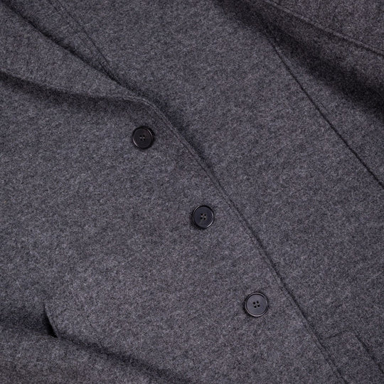 Grey Boiled Wool Coat
