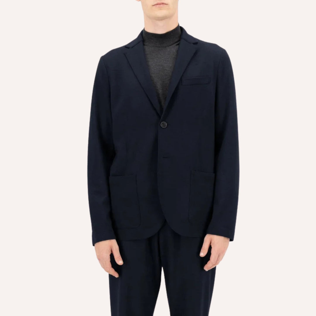 Navy Superfine Merino Wool Blazer