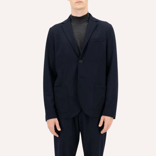 Navy Superfine Merino Wool Blazer