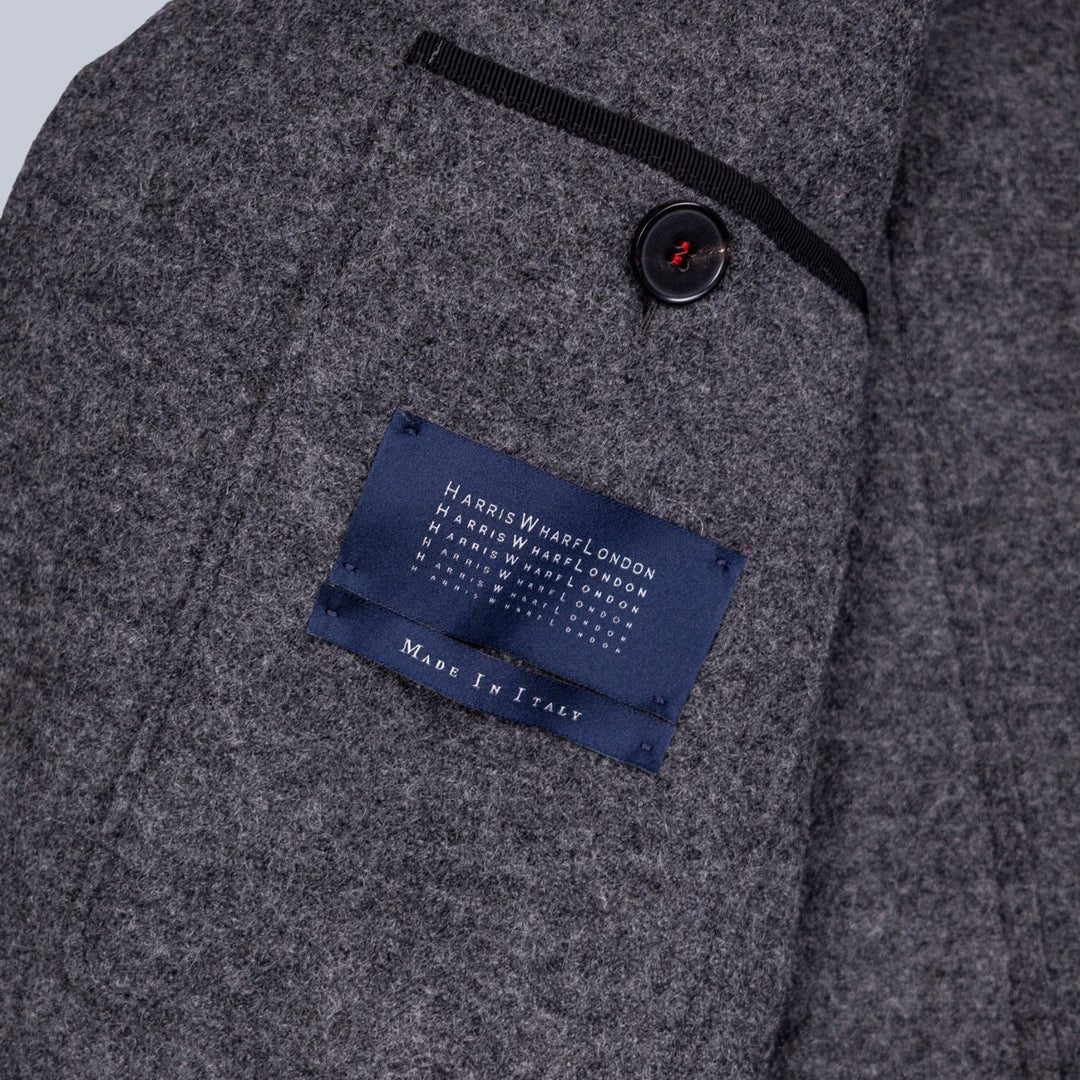Grey Boiled Wool Coat