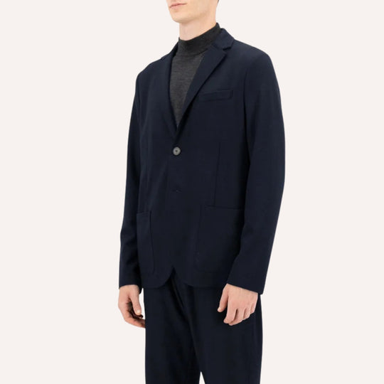 Navy Superfine Merino Wool Blazer