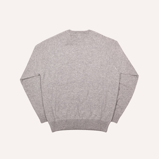 Light Grey Raglan Cashmere Crewneck Sweater
