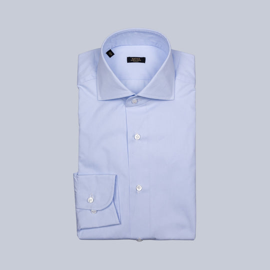 Light Blue Poplin Slim Fit Cutaway Shirt