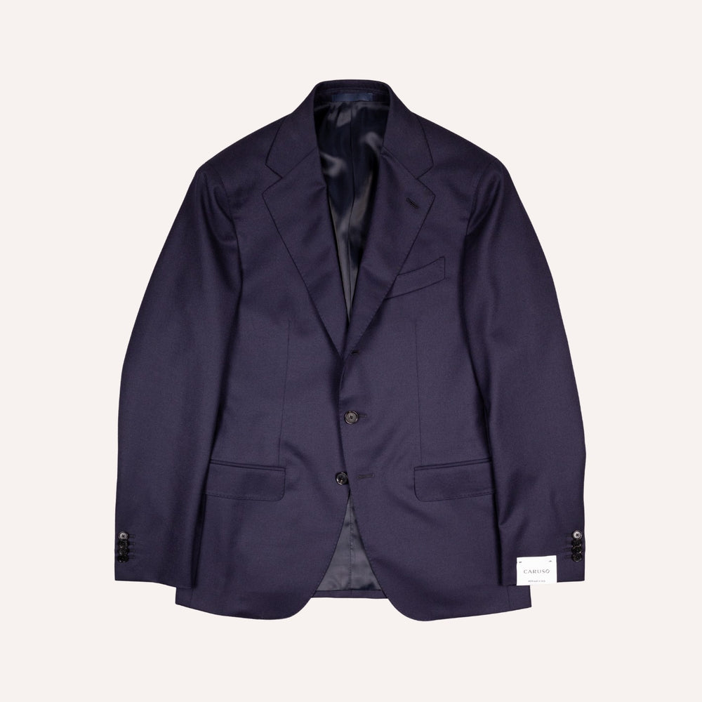 Navy Worsted Flannel Wool Suit