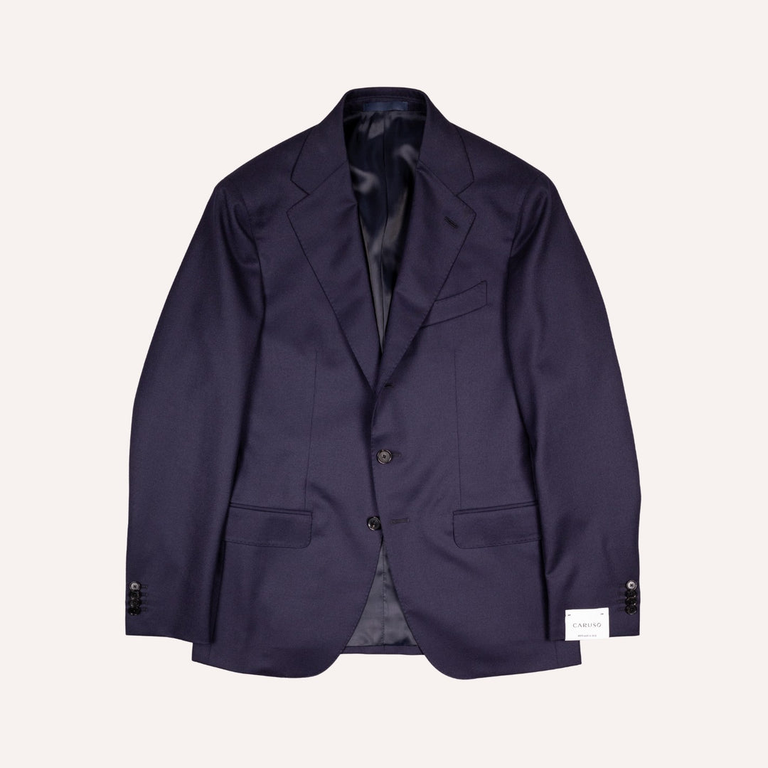 Navy Worsted Flannel Wool Suit