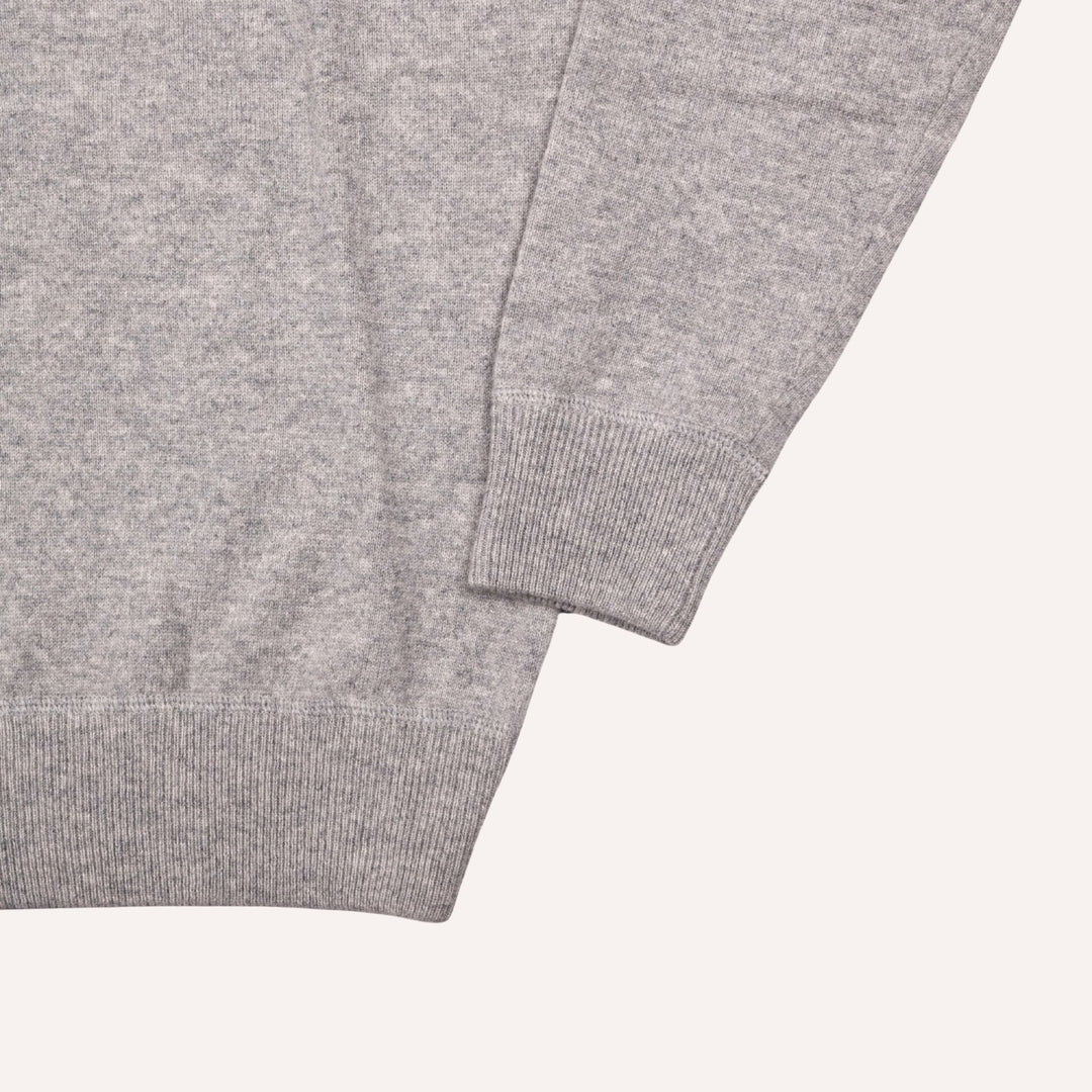 Light Grey Raglan Cashmere Crewneck Sweater