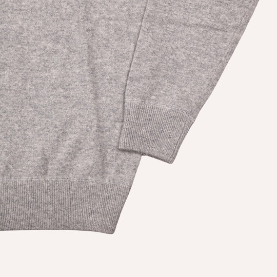 Light Grey Raglan Cashmere Crewneck Sweater