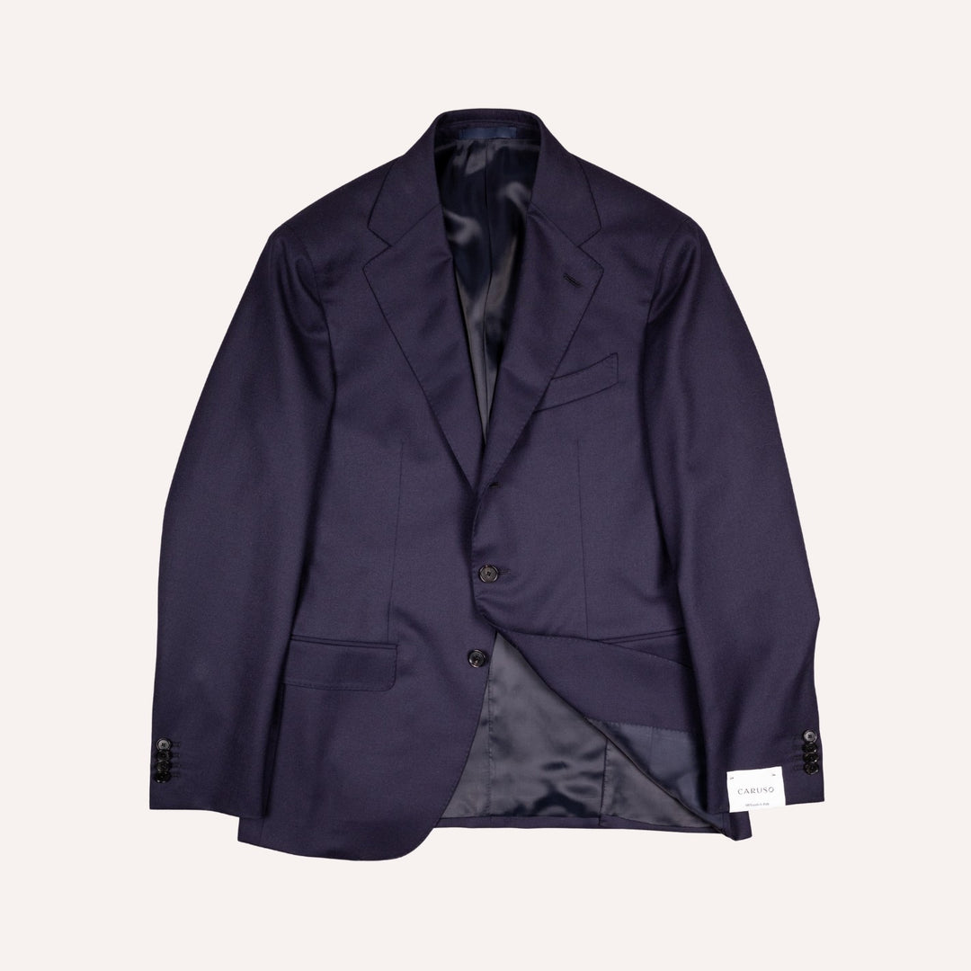 Navy Worsted Flannel Wool Suit