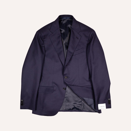 Navy Worsted Flannel Wool Suit