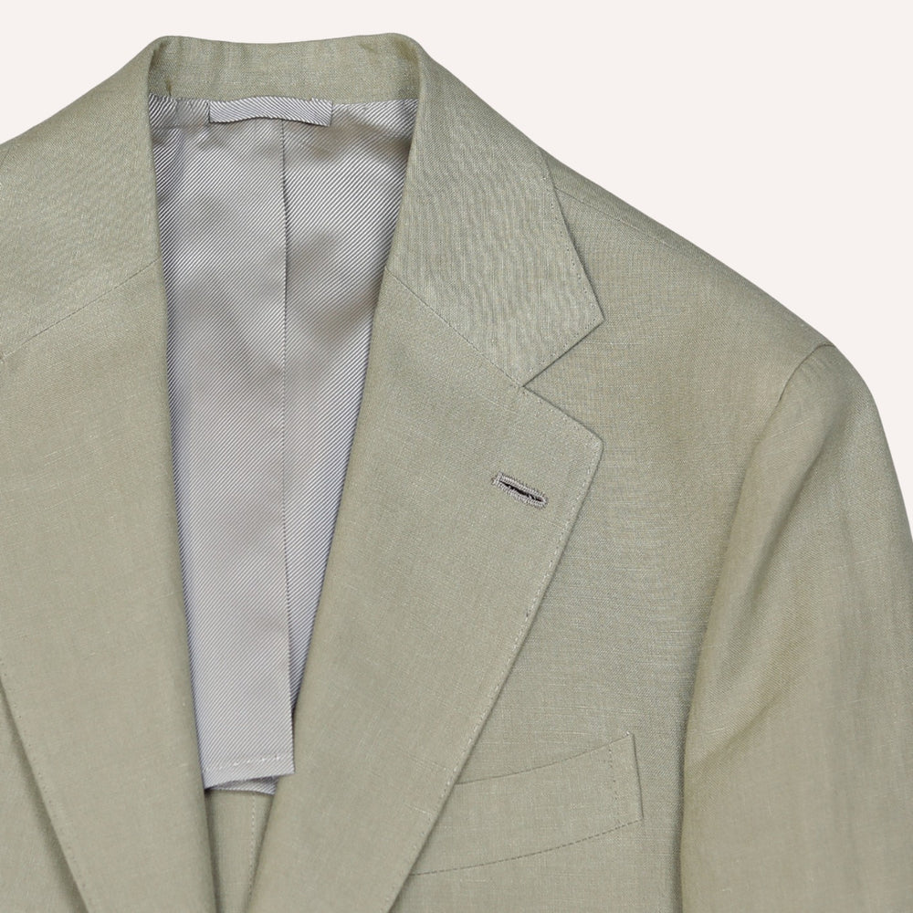 Khaki Casual Linen Suit