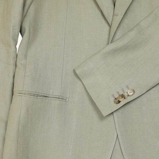 Khaki Casual Linen Suit