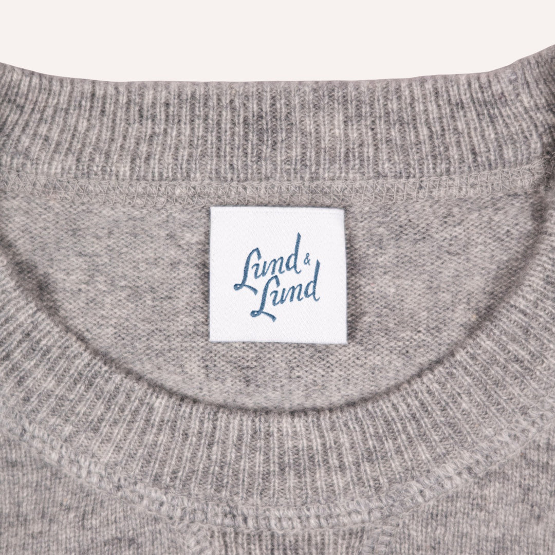 Light Grey Raglan Cashmere Crewneck Sweater