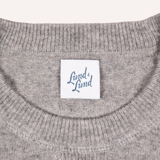 Light Grey Raglan Cashmere Crewneck Sweater