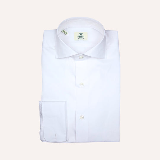 White Cutaway Double Cuff Shirt