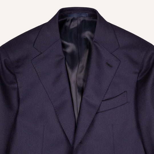Navy Worsted Flannel Wool Suit