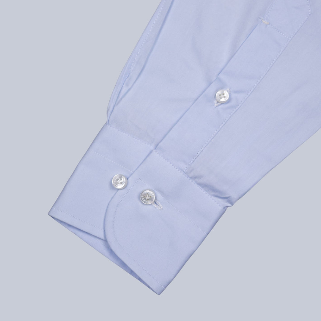 Light Blue Poplin Slim Fit Cutaway Shirt