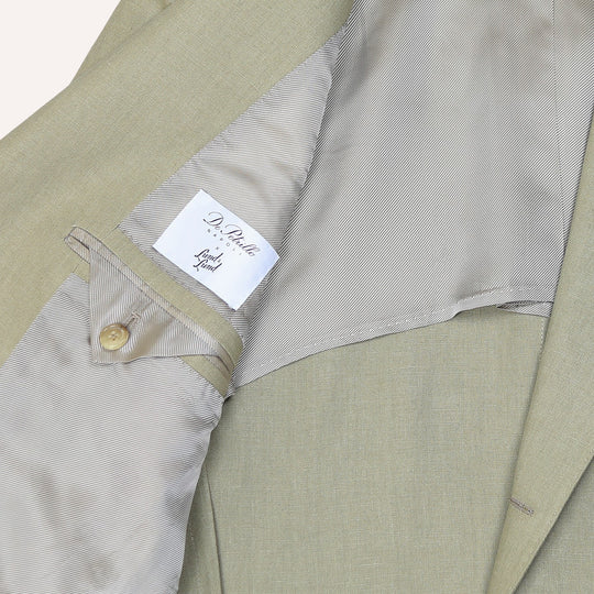 Khaki Casual Linen Suit