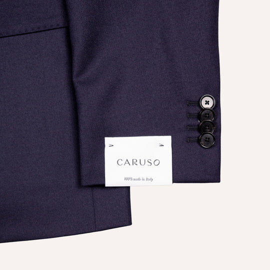 Navy Worsted Flannel Wool Suit