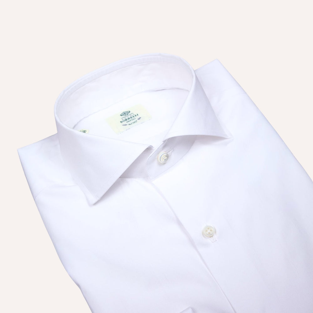 White Cutaway Double Cuff Shirt