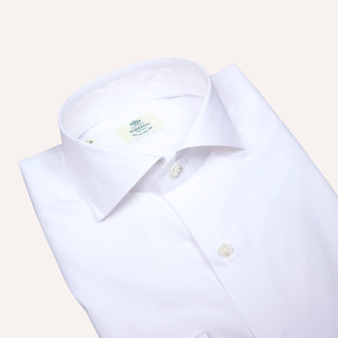White Cutaway Double Cuff Shirt