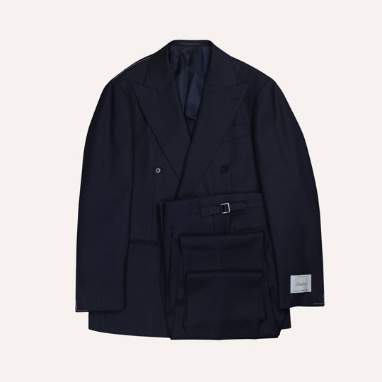 Navy Double-Breasted Balloon Suit