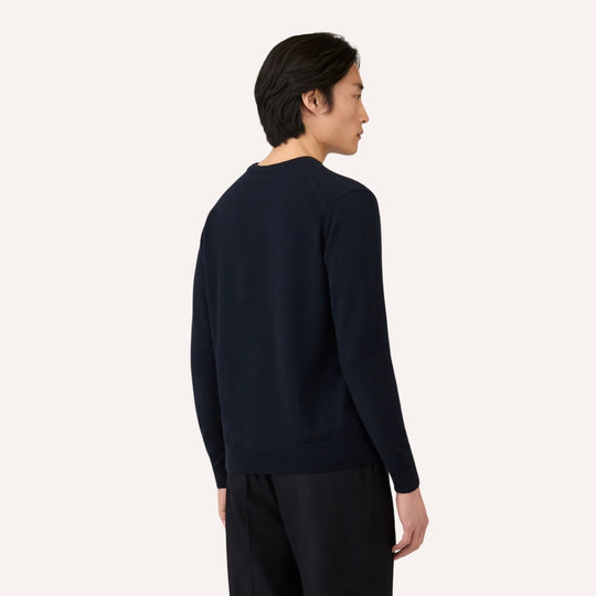 Navy Cashmere Crewneck Sweater