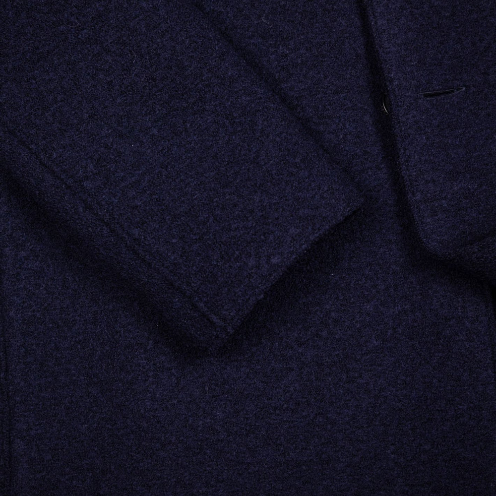Navy Boiled Wool Coat