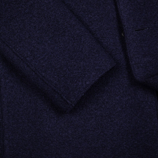 Navy Boiled Wool Coat