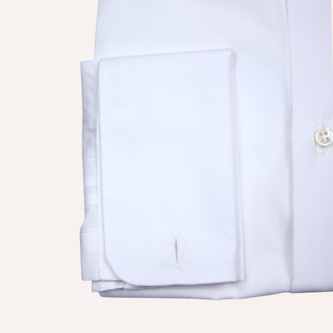 White Cutaway Double Cuff Shirt