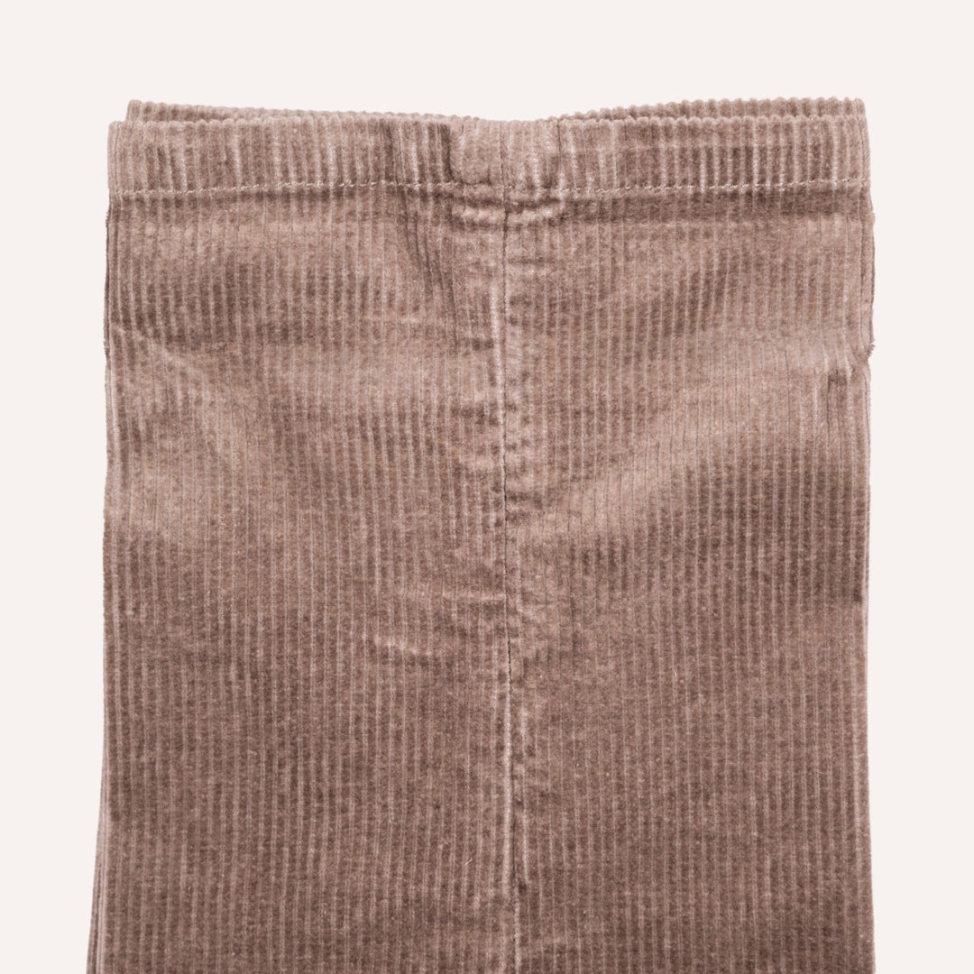 Washed Taupe Corduroy One Pleat Officer Chino - Tapered Fit