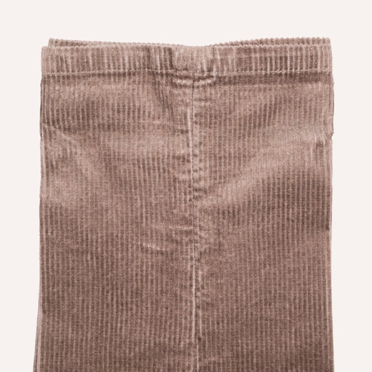 Washed Taupe Corduroy One Pleat Officer Chino - Tapered Fit