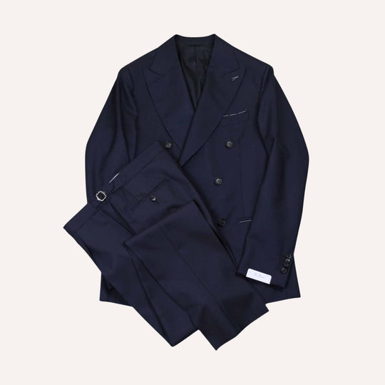 Navy Lightweight Tropical Wool Double-Breasted Suit