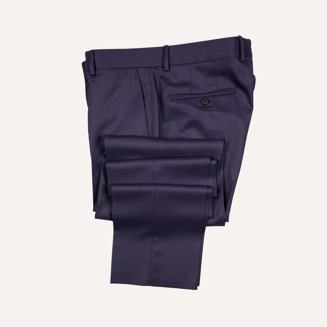 Navy Worsted Flannel Wool Suit