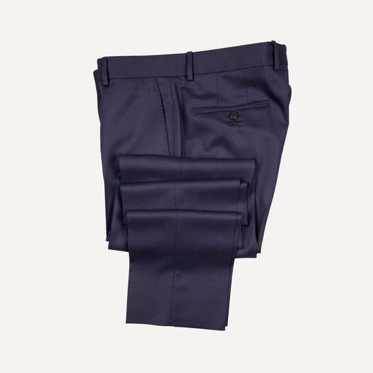 Navy Worsted Flannel Wool Suit